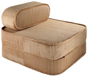 Кафяв детски стол от рипсено кадифе Flip – Wigiwama