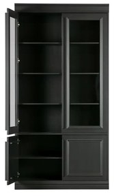 Черна витрина от масивен бор 110x215x44 cm Organize – WOOOD