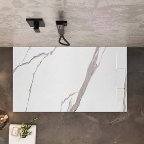 Корито за душ кабина Bazalt CARRARA WHITE 90x120