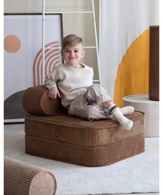 Кафяв детски стол от рипсено кадифе Flip – Wigiwama