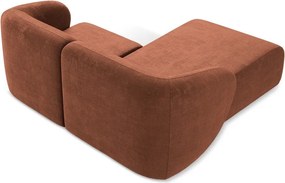 Теракотен шенилов ъглов диван (ляв ъгъл) Lani – Makamii