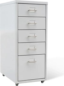 20122 vidaXL Шкаф картотека с 5 чекмеджета, сив, 68,5 см, стомана