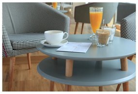 Светлосива маса за кафе с естествени крака UFO, Ø 70 cm Ufo - Ragaba