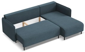 Син разтегателен ъглов диван с място за съхранение (десен ъгъл) Luana – Makamii