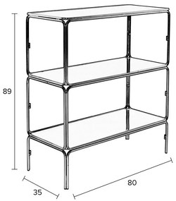 Черно-златиста метална библиотека 80x89x35 cm Liah – White Label