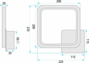 LED аплик LHJ122-W Черен