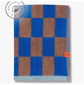 Синьо-кафява кърпа за баня от органичен памук 70x133 cm Retro - Mette Ditmer Denmark