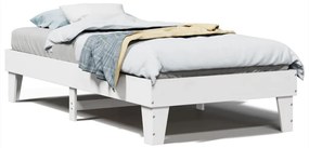 855377 vidaXL Рамка за легло без матрак, бял, 90x190 см, борово дърво масив