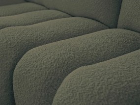 Зелен ъглов диван от прежда с примки от букле (ляв ъгъл) Azra – Bobochic Paris