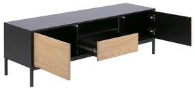 Черна/естествена маса за телевизор от декор от дъб 140x45 cm Seaford – Actona