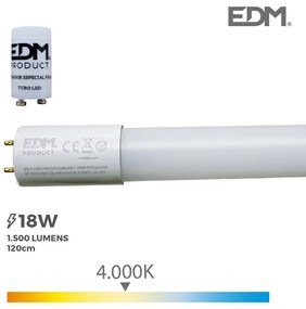 LED тръба EDM A+ T8 18 W 1500 Lm (4000 K)