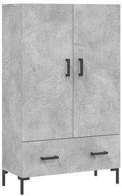 828240 vidaXL Висок шкаф, бетонно сиво, 69,5x31x115 см, инженерно дърво