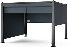 Blumfeldt Pantheon Cortina беседка 3x3 м, устойчива на атмосферните условия, алуминй, прахово боядисана, ролети