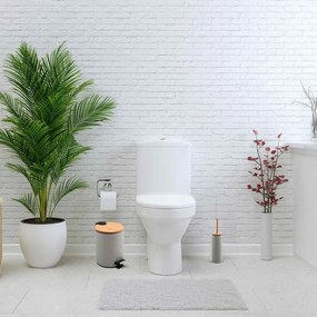 Кафяво-сиво стоманено кошче за боклук с педал 5 l Adonis – Spirella