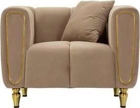 Кафяво-сиво кадифено кресло Alma – Mauro Ferretti