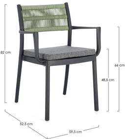 Сиви пластмасови градински столове в комплект от 4 бр. Alvin – Bizzotto