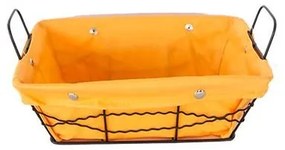 Панер правоъгълен метал/текстил 23x18x8см жълт (VH09)