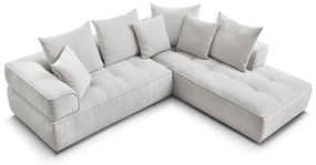 Светлосив шенилов ъглов диван (десен ъгъл/L форма) Whesley – Bobochic Paris