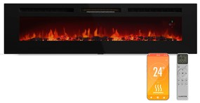 Klarstein Интелигентна електрическа камина Galeras Smart, 2 температурни настройки, 16 - 30°| LED илюзия за пламък, Опция за IOT връзка