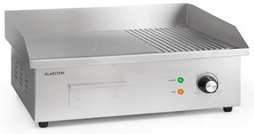 Klarstein Grillmeile 3000GR, електрическа скара, 3000 W, плоча за скара, 54.5 x 35 см, гладка/ребра