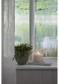 Бяла LED восъчна свещ в стъкло, височина 12,5 см Flamme Romb - Star Trading