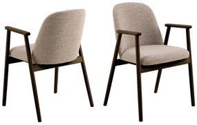 РОДЭРИЦ Ляттэ Бэигэ (тъкан Монза 60)/рамка от лакиран опушен дъб (цвят орех) - ДЪРВЕН СТОЛ БУКЛЕ РЕТРО