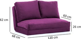 Лилав разтегателен диван 120 cm Taida – Balcab Home