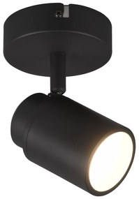 Матово черен метален прожектор 10x9 cm Angelo - Trio