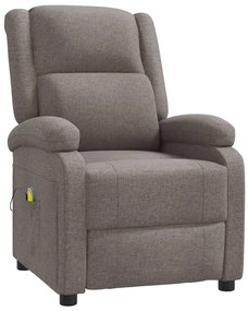 342434 vidaXL Wingback масажен стол, таупе, текстил