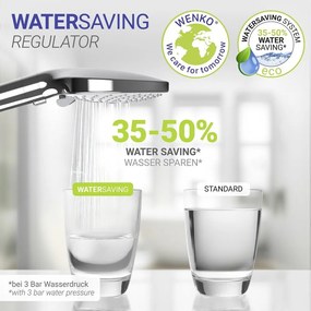 Пластмасова душ глава в блестящо сребрист цвят ø 12 cm Water Saving – Wenko