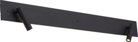 Модерна черна стенна лампа с 2 светлини, включително LED с подсветка и USB-C - Longly