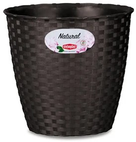 Stefanplast - Кръгла кашпа Natural Line 19 см - мока