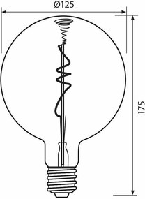LED крушка VIVALUX FLICK SMOKE LED, ø125, 4W, E27, 1800К