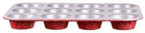 Форма за мъфини Voltz V51223RC, 12 мъфина, Мраморно покритие, Червен