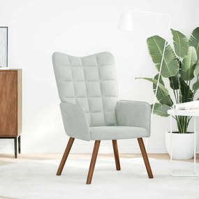 4016810 vidaXL Релакс стол, светлосив, кадифе