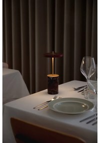 Червена мраморна LED затъмняваща се настолна лампа с метален абажур (височина 25,5 cm) Asteria Move Mini – UMAGE