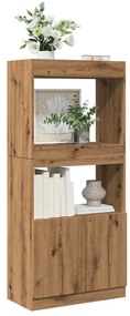 855114 vidaXL Висок шкаф, дъб артизан, 63x33x140 см, инженерно дърво