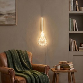 Неонова стенна лампа топло бяла с LED - Light Bulb