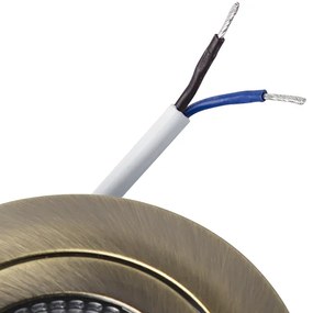 Комплект от 5 модерни вградени прожектори бронз с LED 3-степенна димируема - Mio