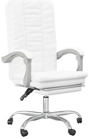 349722 vidaXL Наклоняем офис стол, бял, изкуствена кожа