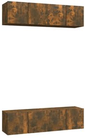 3120203 vidaXL ТB шкафове, 4 бр, опушен дъб, 60x30x30 см, инженерно дърво