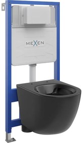 Mexen комплект стенен тоалетен стелаж Fenix Slim с тоалетна чиния Lena, черен мат - 6103322XX85
