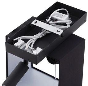 Модерен стенен аплик черен квадратен с лампа за четене - Puglia