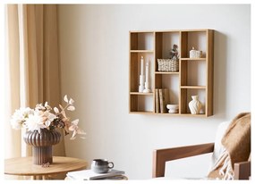 На няколко нива стенен рафт от масивен дъб в естествен цвят 15 cm Townsville – House Nordic