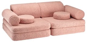 Розов детски диван от букле 132 cm Settee – Wigiwama