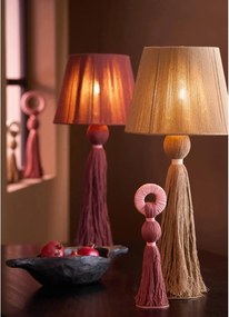 Тъмнокафява настолна лампа с текстилен абажур (височина 58 cm) Espino – Light &amp; Living