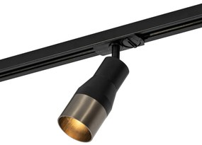 Модерен прожектор черен с гюней метал за 1-фазова релсова система GU10 50mm - Iconic Kohua