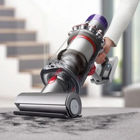 Вертикална прахосмукачка Dyson V10 Origin 394464-01, 525W, 151AW, 0.76l, 125000 об/мин, 60 мин, 3 режима, Motorbar четка, Никел/червен