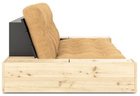 Разтегателен диван от велур горчица/светлокафяв 244 cm Base – Karup Design