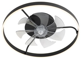 Вентилатор за таван черен 70 см с LED димируем с дистанционно управление - Maddy